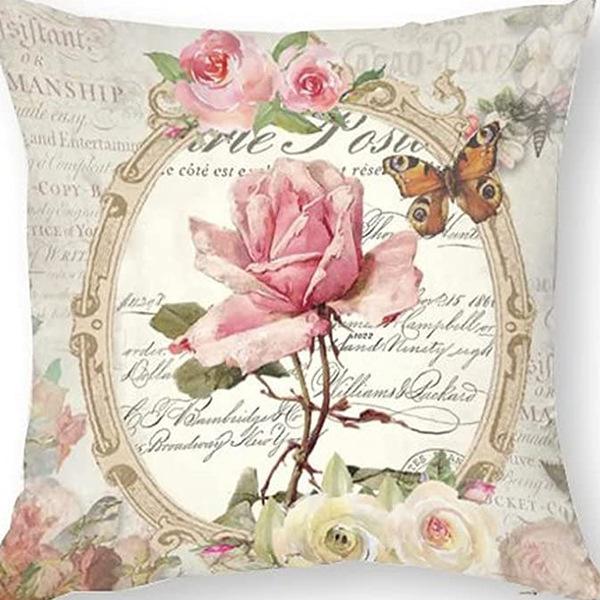 Ретро Американский Растительный Цветочный Принт Льняная Наволочка Гостиная Диван Автомобильная Подушка Подушка
