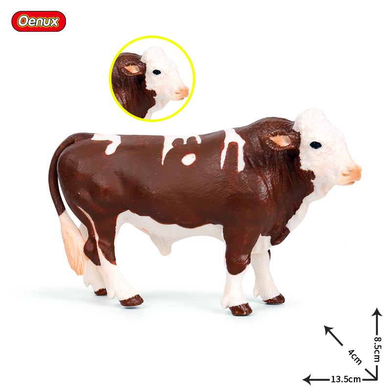 Oenux Симуляция Милые Фермерские Животные Молочная Корова Крупный Рогатый Скот Теленок Ангус Бык Вол Бык Буйвол Модель Фигурки Игрушка Развивающая Милая Подарок Ребенку