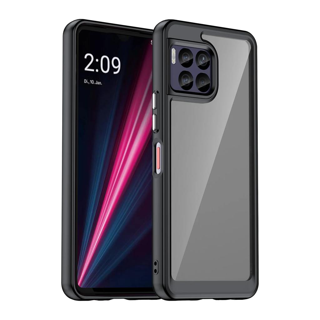 Красочный противоударный чехол-щит для T-Mobile Revvl 7 Pro Мягкая рамка из ТПУ Прозрачная задняя крышка из твердого пластика