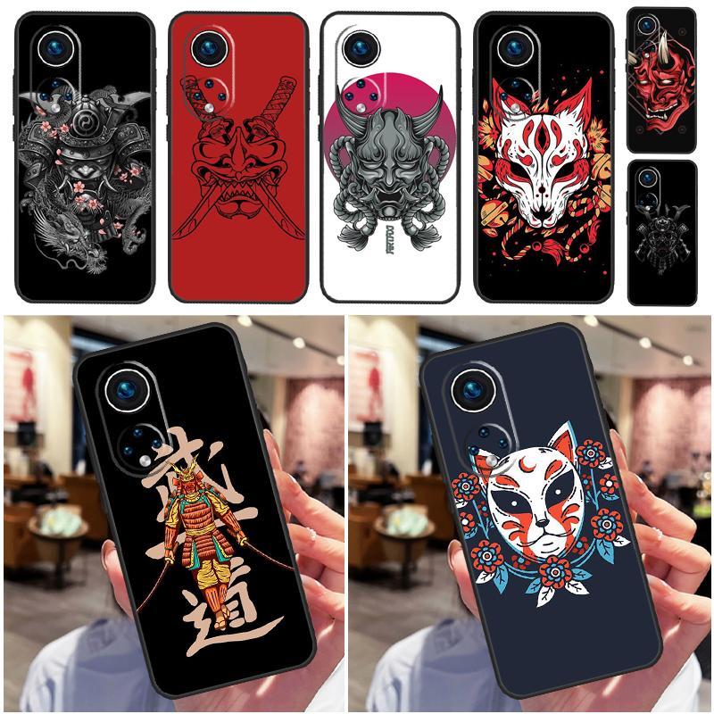 Кейс-маска самурая Они для Honor X8a X8b X9b X9a X8 X9 X9c 50 70 90 Lite Honor 200 Lite Magic 5 6 7 Pro Чехол