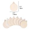 10/50/100Pcs Christmas Wooden Round Baubles Tags Xmas Tree Hanging Balls Decoration Kids DIY Craft Ornaments Navidad New Year
