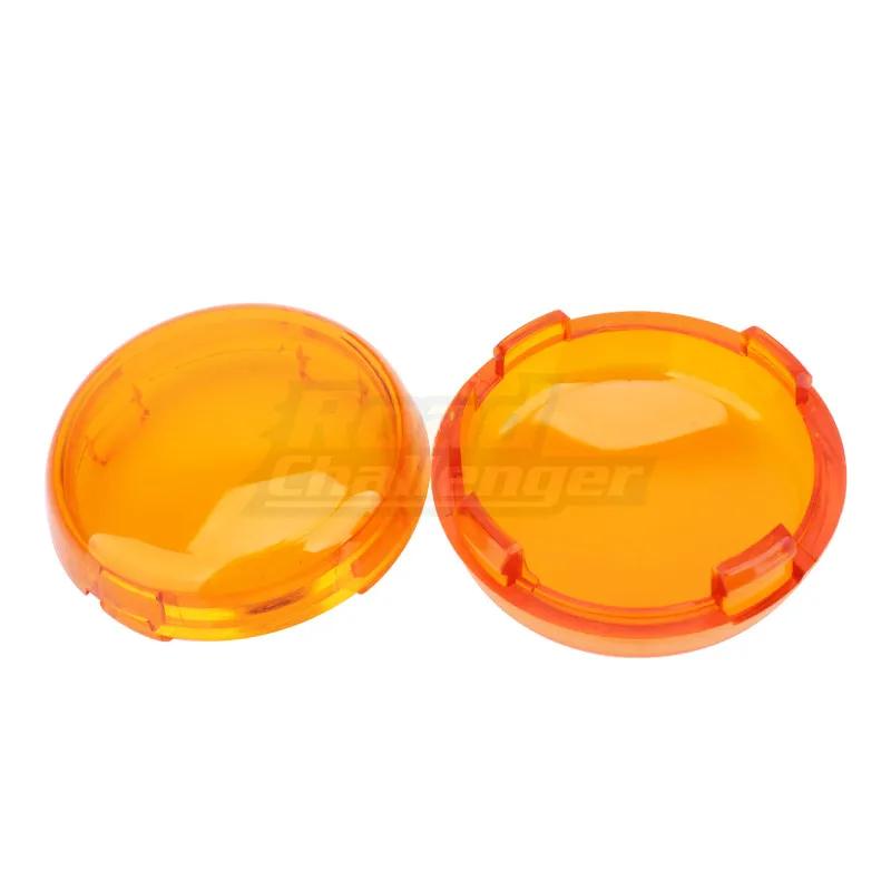 2pcs/4pcs LED Turn Signal Light Indicator Smoke Red Yellow Lens Cover For Harley Sportster 883 1200 Glide Dyna Fatboy Road King