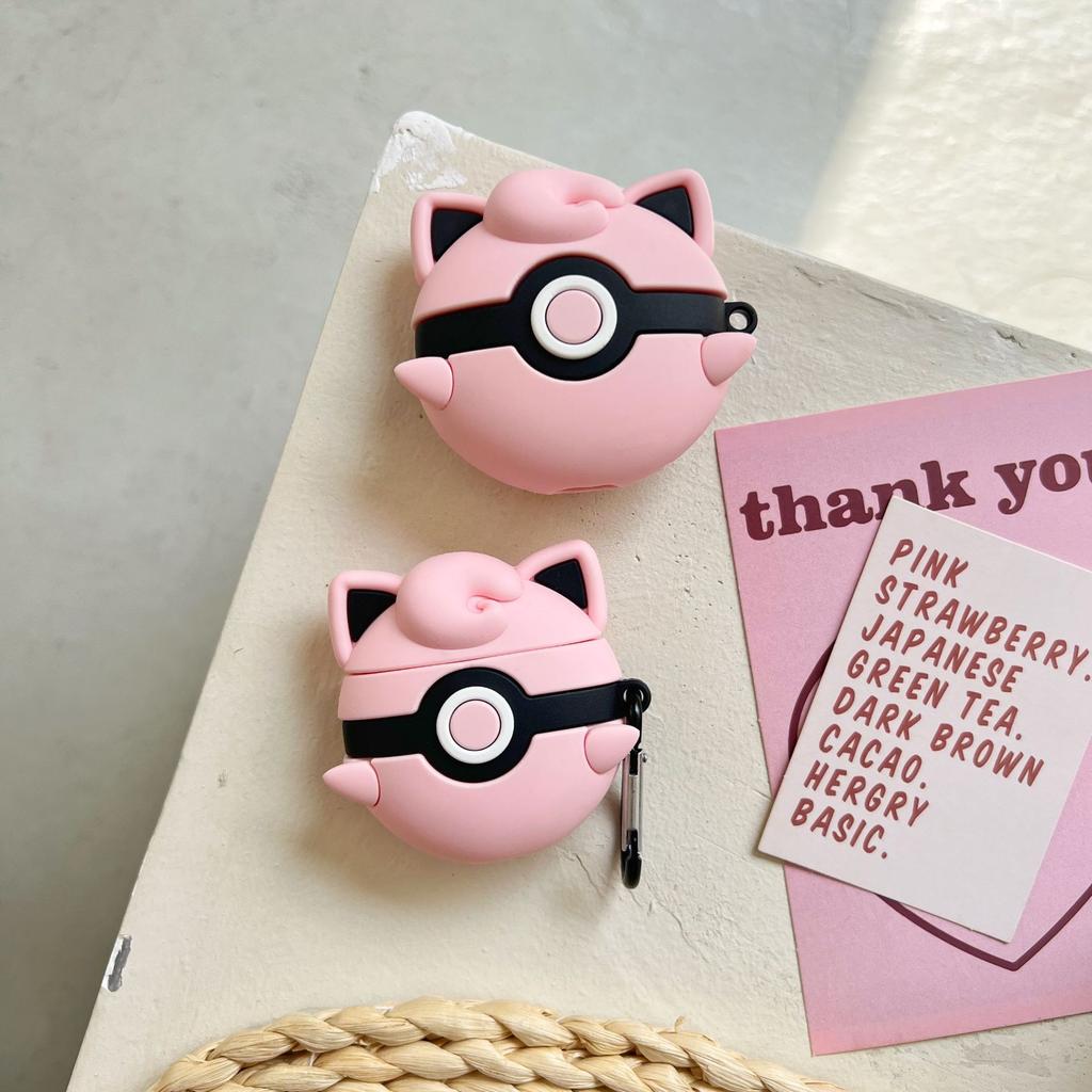 For Airpods 4 Case 2024,Pokemon Pink Ball Shockproof Protective Silicone Earphone Silicone Cover For Airpod 4 Case Funda Kids
