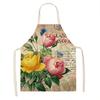 1pc Sunflower Floral Pattern Linen Apron Dinner Bib Kitchen Cooking Baking Apron Anti-Stain Cleaning Tool Unisex