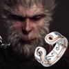 Black Myth Wukong Mantra Gold Couple Rings: Detachable Two-in-One Rings for Men & Women