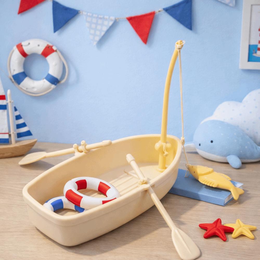Mini Fishing Boat Model Plastic Fish Tank Landscape Floating Plastic Boat Fish Tank Decor