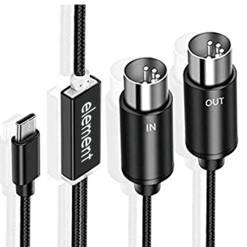 MIDI To USB C Type C Cable, USB MIDI Converter with Indicator Light for Electronic Organ Computer