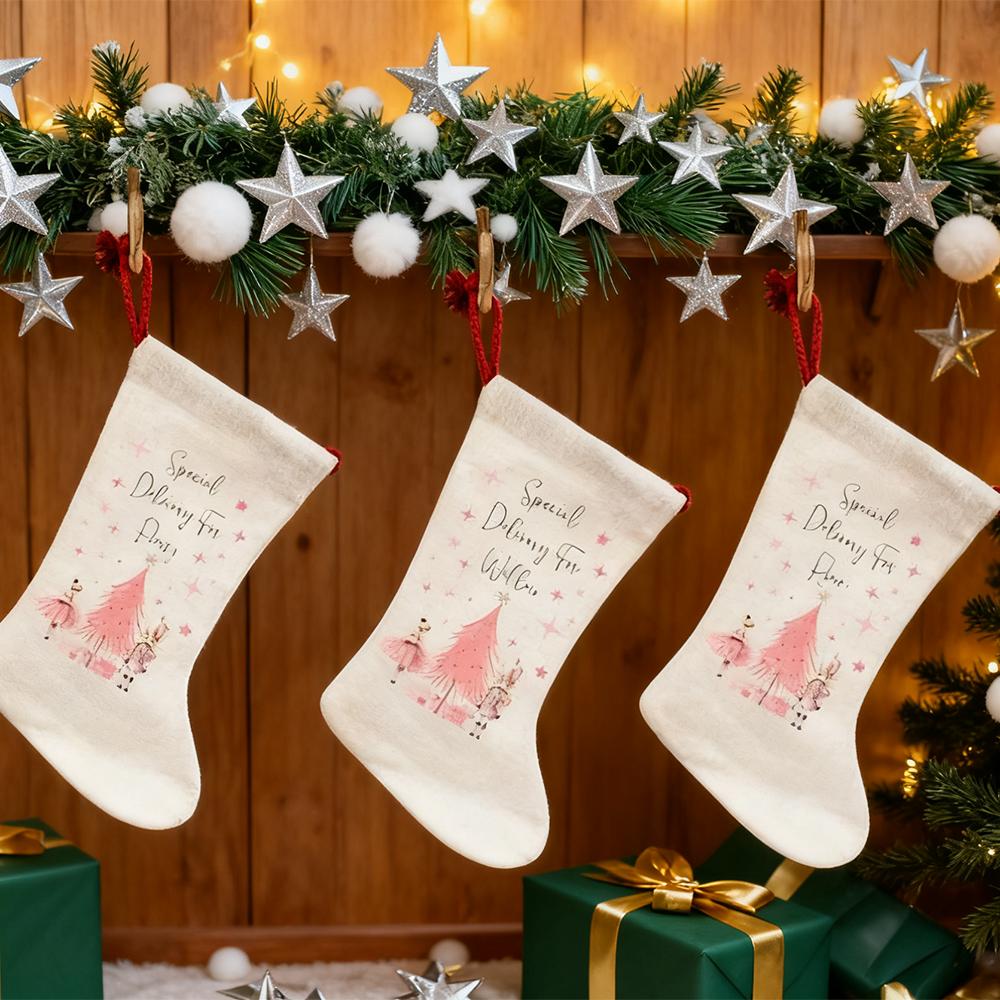 Personalised Santa Sack Bag Christmas Special Delivery Stocking First Christmas Stocking Nutcracker and Fairy Stocking Kids Gift