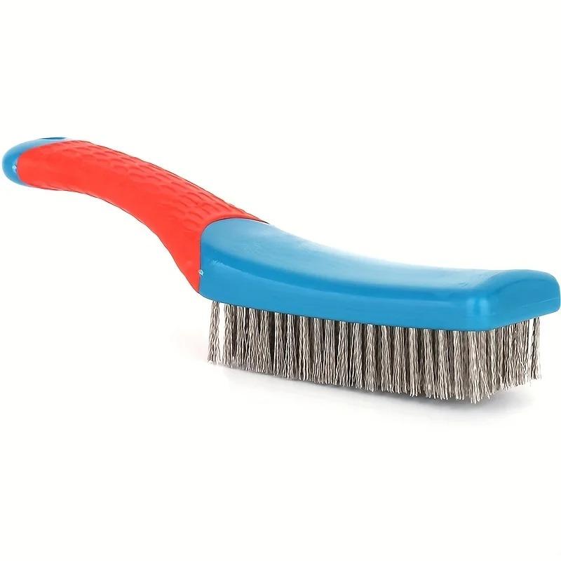 Heavy Duty Stainless Steel Wire Brush with Comfortable Plastic Handle Perfect for Removing Rust, Welding Slag, Dirt,Paint 260909