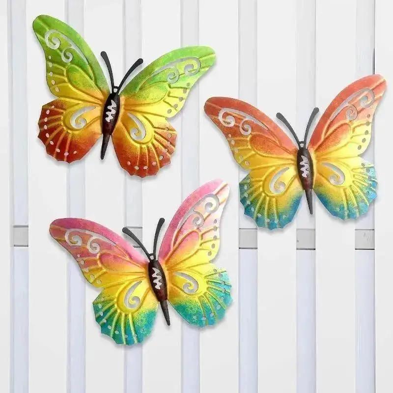 Creative Metal Butterfly Wall Hanging Wall Home Decoration 7-color Butterfly Wall Decoration Art Courtyard Fence Home Gift