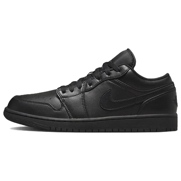 Air Jordan 1 Low 'Triple Black' 2022 (унисекс) Черные / Черные / Черные Винтажные Баскетбольные Кроссовки 553558 093