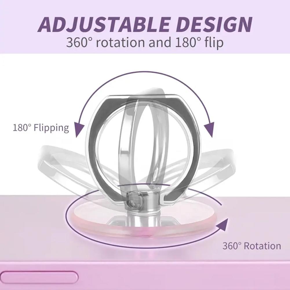 4PCS Cell Phone Ring Holder 360°Rotation Finger Ring Stand Clear Cell Phone Kickstand for Most of Phones Tablet and Case