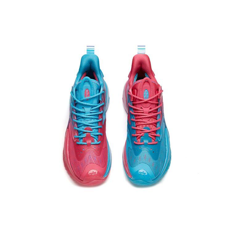 Anta Баскетбольные кроссовки Shock Wave 3 Pro Mid top Мужские Фиолетово-красные Несочетающиеся 112141651S-2