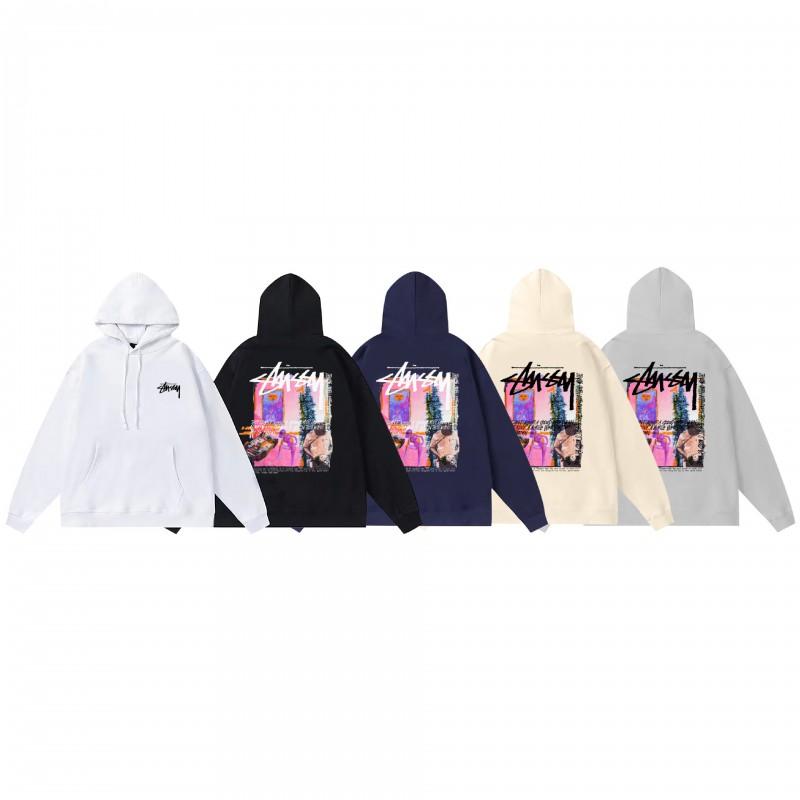 Худи Stu Streetwear Зимняя теплая хлопковая толстовка на флисе с принтом букв Свободный крой Мужская