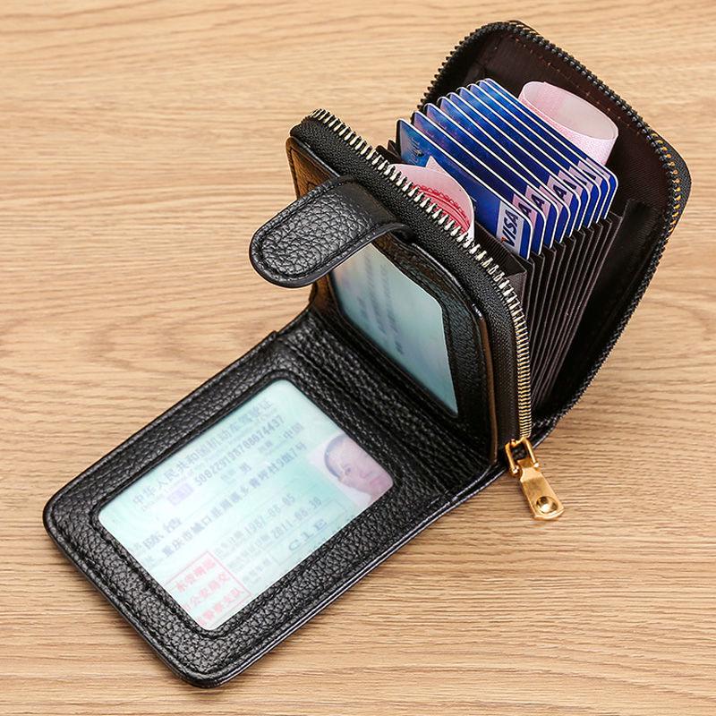 Unisex Anti-Cut, Anti-Theft Card Holder: Large Capacity with Multiple Card Slots for Couples, Solid Color Design for Cards and IDs.