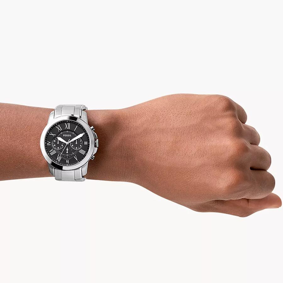 Fossil Мужские кварцевые часы из нержавеющей стали с тремя стрелками, корпус из нержавеющей стали/минеральное стекло FS4736