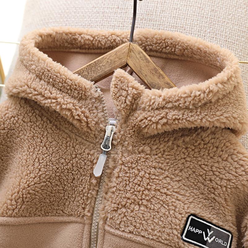 Autumn Winter Warm Fleece Outerwear Boys Clothing Fleece Thickened Boy Clothes Children's Jacket Coat