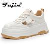 Fujin/Новые массивные кроссовки из синтетической кожи на платформе с воздушной сеткой, 6 см, на вулканизированной танкетке, дышащая летняя модная обувь