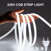 Супер яркая светодиодная лента 220 В 110 В COB диодная неоновая лента вывеска 288LED/M наружная водонепроницаемая подсветка комнаты садовая кухонная лампа