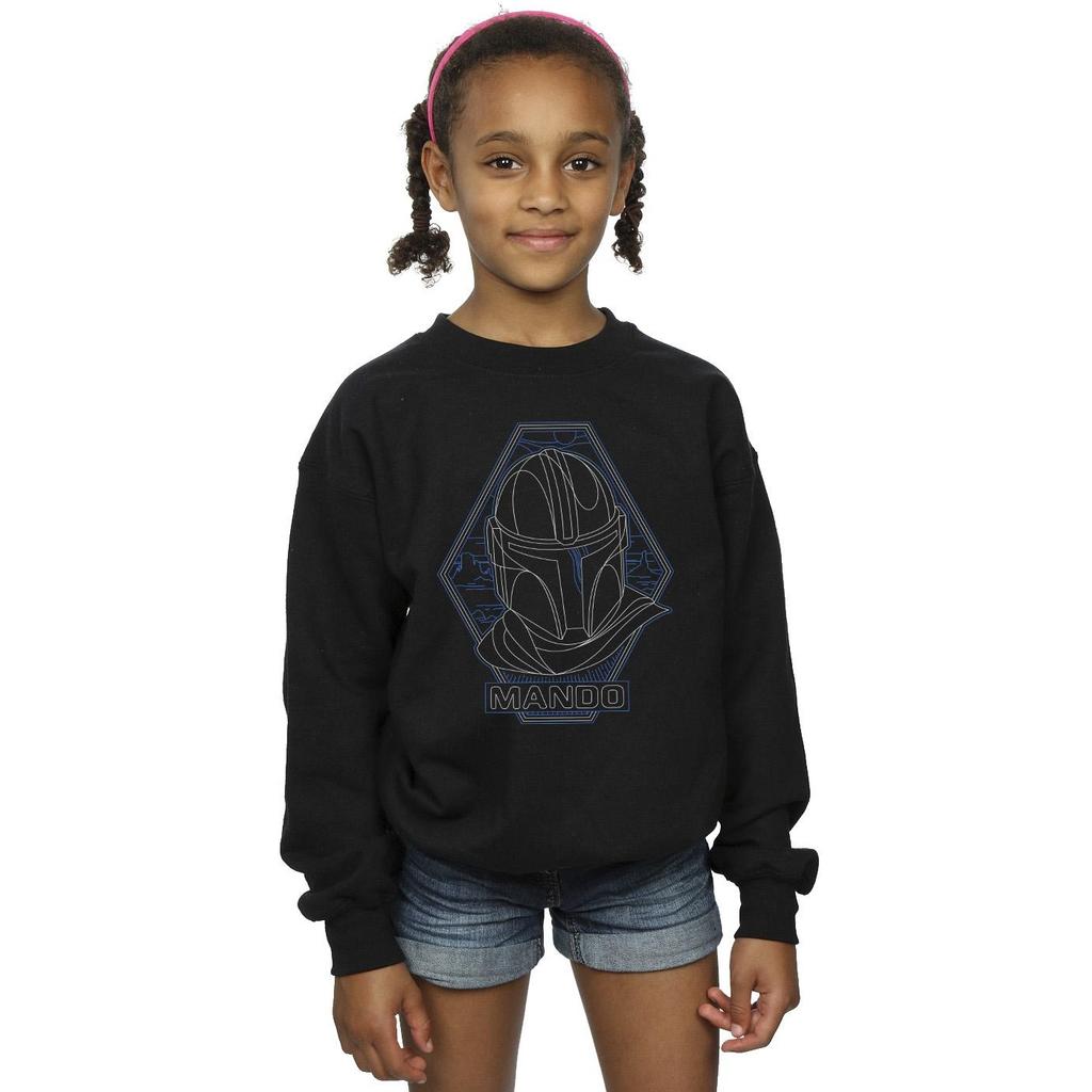 Star Wars Girls The Mandalorian Outline Helm Diamond Sweatshirt