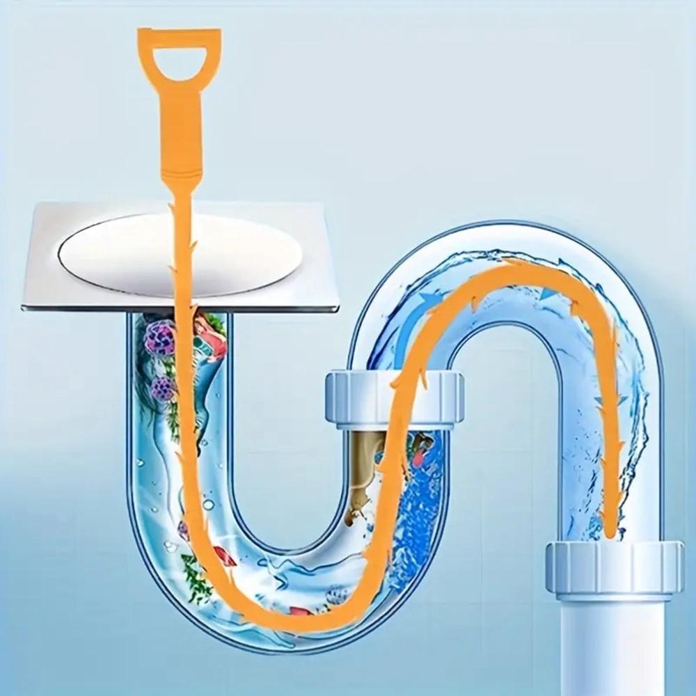 5Pcs 51cm PP Sewer Dredging Hook Sink Pipe Washbasin Bathroom Drain Dredging Tool