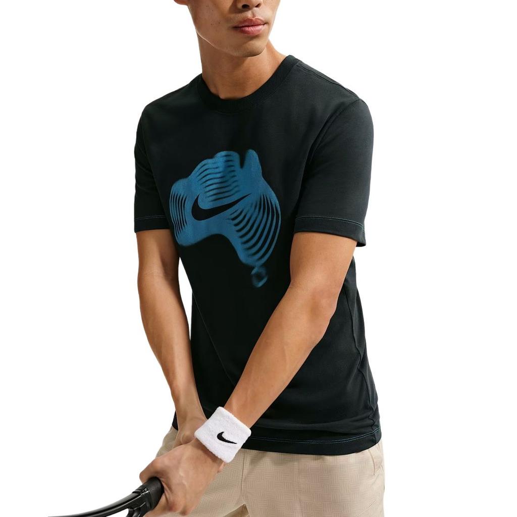 Nike Мужская теннисная футболка с коротким рукавом Nike Court Dri-FIT, с круглым вырезом, быстросохнущая, вязаная, топ IH2088-475