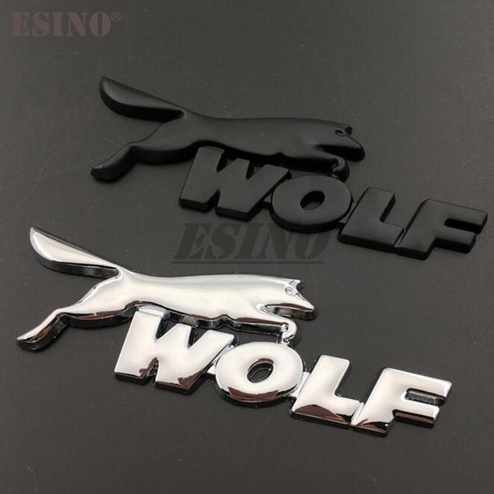 3D Wolf Racing Car Trunk Zinc Alloy Emblem Rear Body Tailgate Accessories Adhesive Styling Badge for Ford Focus ST Mustang GT UR1