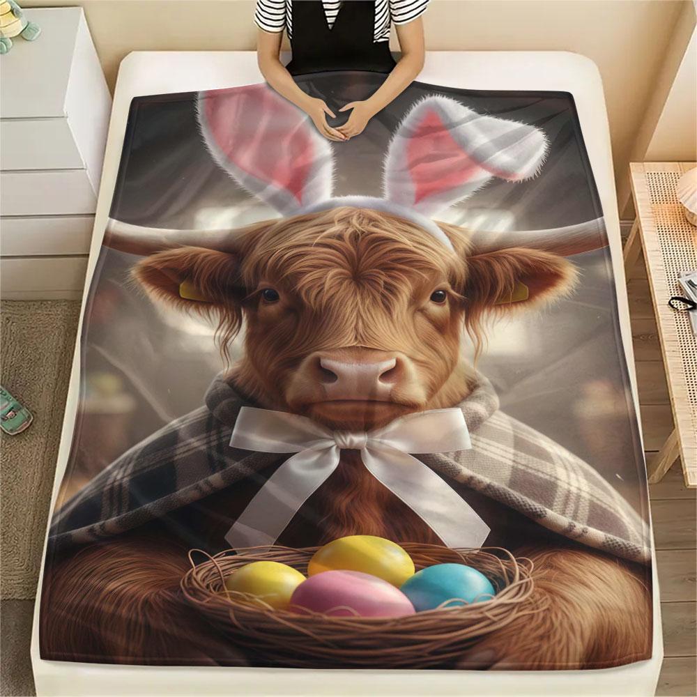 1Pc Adorableanimals Print Flannel Blanket, High quality Comfortable for All Seasons, Home Decor, Warmth and Comfort,Gifts
