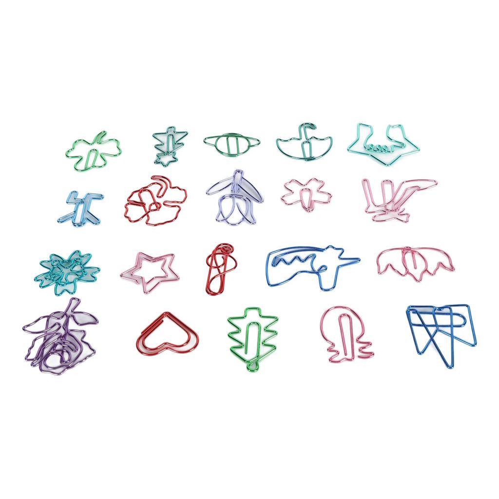100 Counts Animal Shaped Paperclips Coated Assorted Color Cute Shaped Bookmark Paper Clips for