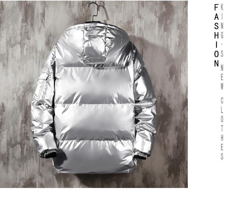 Мужская модная куртка из блестящего хлопка 2023 года - стильное зимнее пальто