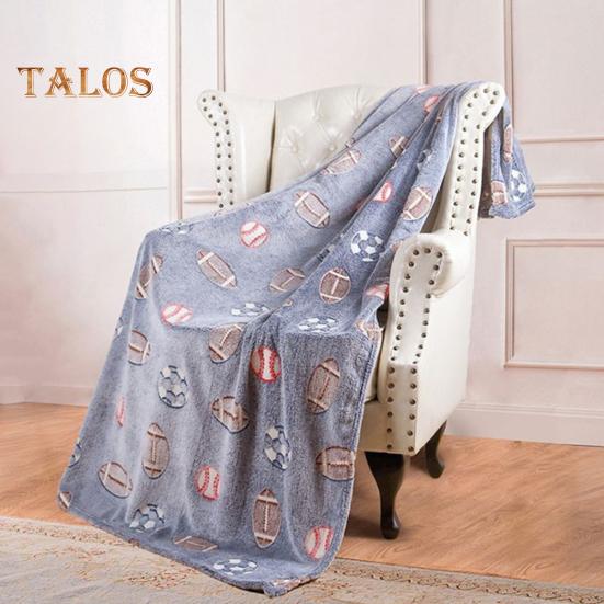 Double Sided Flannel Luminous Blanket Star Moon Dinosaur Graphics Glow-in-the-Dark Blanket Thermal Blanket for Kids Bed Stroller Car or Couch