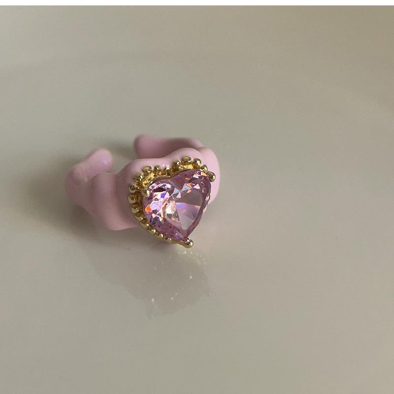 Unique design metal enamel drip oil stackable rings Female Y2K Sweet and sophisticated macaron-style open ring for young women