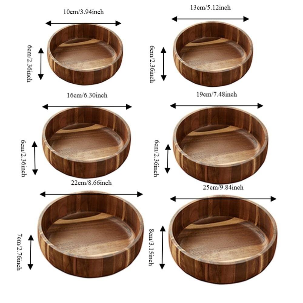 Rustic Style Salad Bowl Vintage Fruit Serving Bowl High-end Acacia Wooden Bowl Yogurt