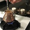 Медная турецкая греческая арабская кофейная турка объемом 18 унций с деревянной ручкой (6 порций) Турка Ибрик Брики Кофеварка для плиты