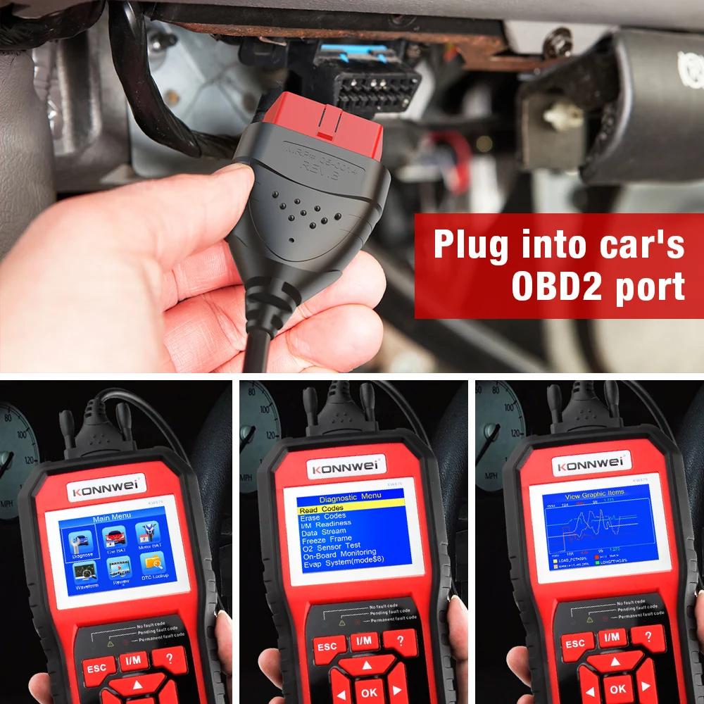 KONNWEI KW870 6 В 12 В автомобильный мотоцикл аккумуляторный тестер OBD2 диагностический инструмент сканер 2 в 1 тестовые инструменты для зарядки и проворачивания автомобиля