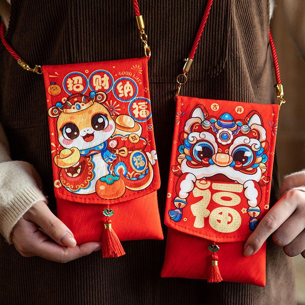 Chinese 2025 Snake Year Red Envelopes Blessing Money Packing Bag New Year Gifts