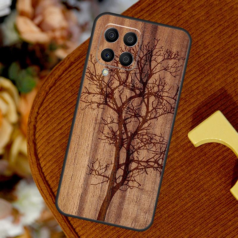 Tree Flower Bamboo Wood For Samsung Galaxy M32 M52 M12 M55 M15 M13 M23 M33 M53 M20 M21 M51 M34 M54 M30s M31s Case