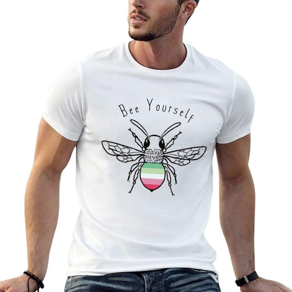 Abrosexual Bee Tshirt Basic Daily Outfit Short Sleeve Tee