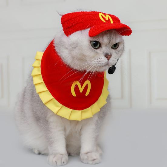 Костюм кошки, забавная вязаная шапка для кошки, бандана для домашних животных, наряд для кошек и маленьких собак, наряд для вечеринки с питомцами на Хэллоуин, Рождество, день рождения