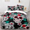 Home Textile Art Rose Flower Skull Cartoon 3d Bedding Set Printed Duvet Cover Set Pillowcase EU AU US Twin Full Queen King Size