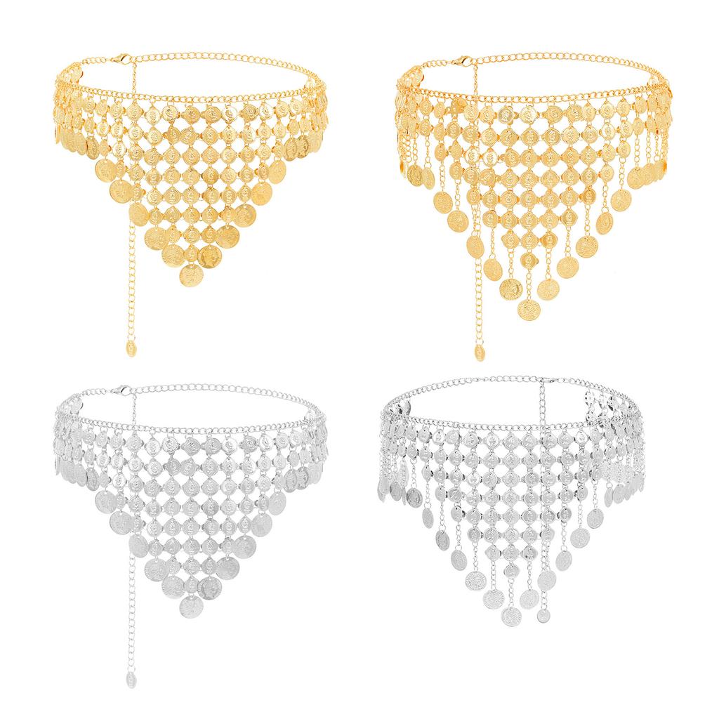 Трендовая поясная цепочка с монетами и кисточками, регулируемая длина, цепочка для тела, модный пояс для женщин для вечеринок и повседневной носки