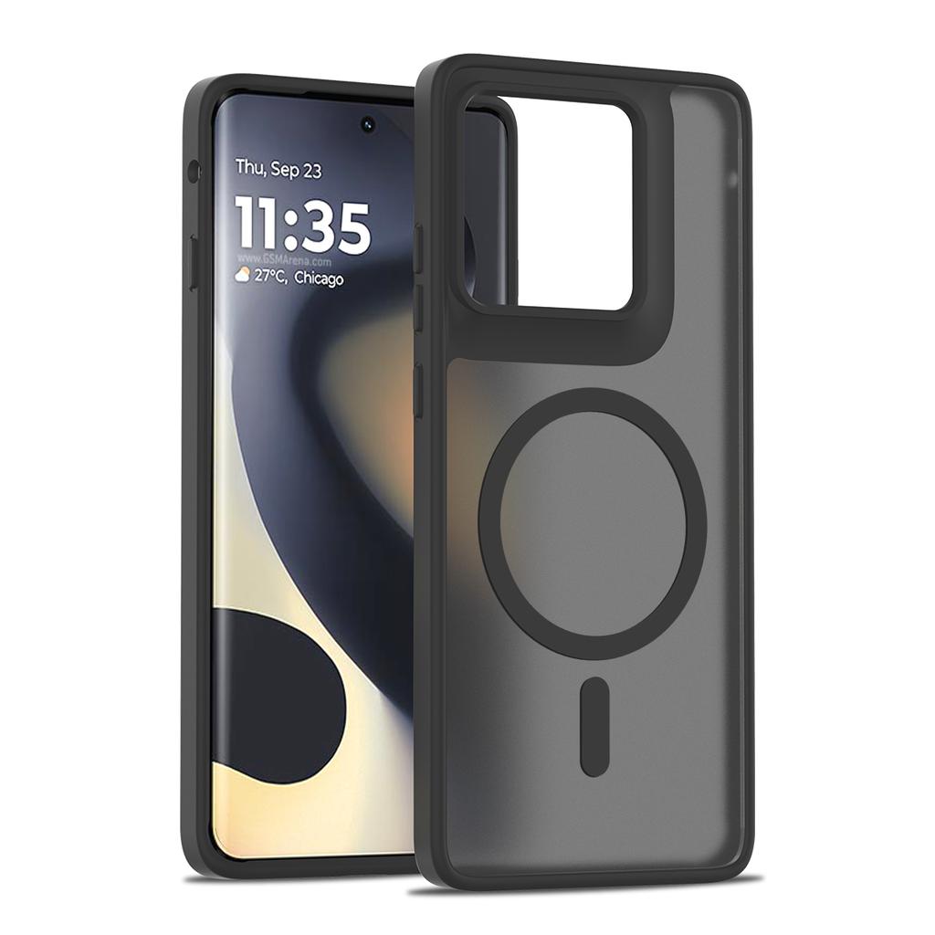 Магнитный чехол для телефона с ощущением кожи для Motorola Edge 2025 Gen 6 5G Magsafe Беспроводная зарядка ТПУ Рамка Жесткая Пластиковая Задняя Крышка Fundas