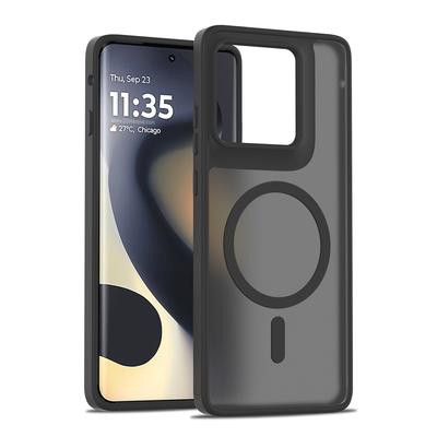 Магнитный чехол для телефона с ощущением кожи для Motorola Edge 2025 Gen 6 5G Magsafe Беспроводная зарядка ТПУ Рамка Жесткая Пластиковая Задняя Крышка Fundas