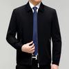 New Mulberry Silk Jacket Men's Spring and Autumn Business Versatile Lapel Jacket Dad Wear Middle-aged and Elderly Casual Jacket