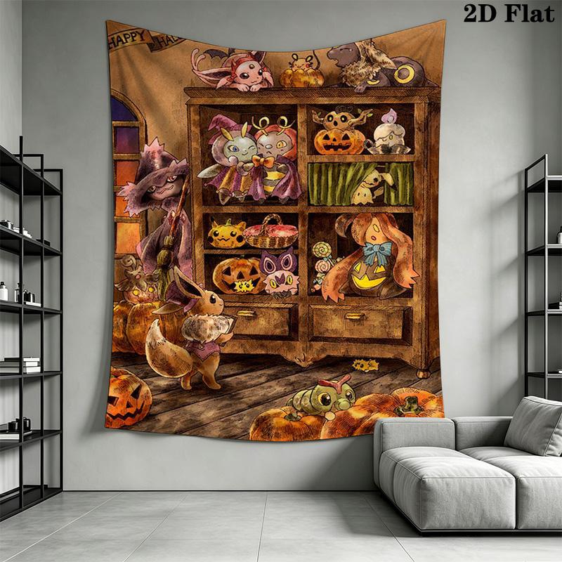 Halloween Whimsy Wall Tapestry Tapestry Wallmounted Fashion Print Home Decor Background Wall Hanging Cloth Wall Decoration