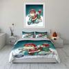 Santa on Scooter with Gifts Bedding Duvet Cover Set  (1*Duvet Cover 2*Pillowcases, without duvet insert)
