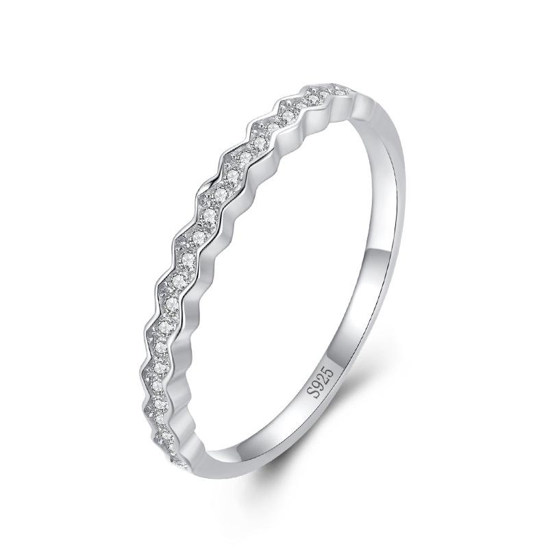 Tancise Classic 925 Sterling Silver Zircon Ring Ladies Jewelry Wedding Promise Party Gift