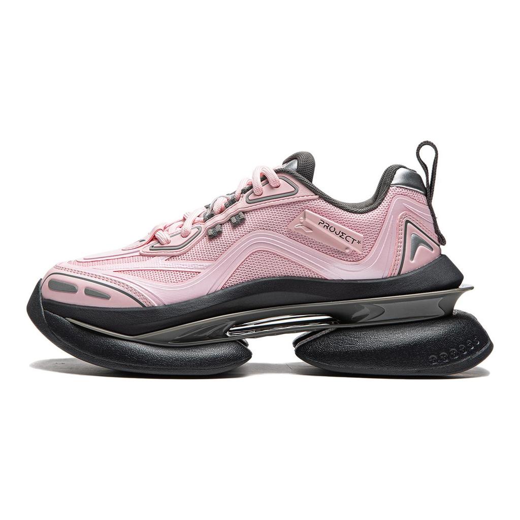 Li Ning Проект* Амортизация Духовная Пустота, Износостойкие Низкие Повседневные Кроссовки Женские Ying Pink AGCU260-5