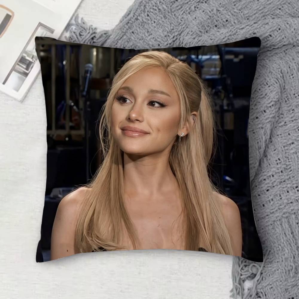 A-Ariana Grande Double-Sided Printed Square Decorative Cushion Cover For Sofa Living Room Home Decor