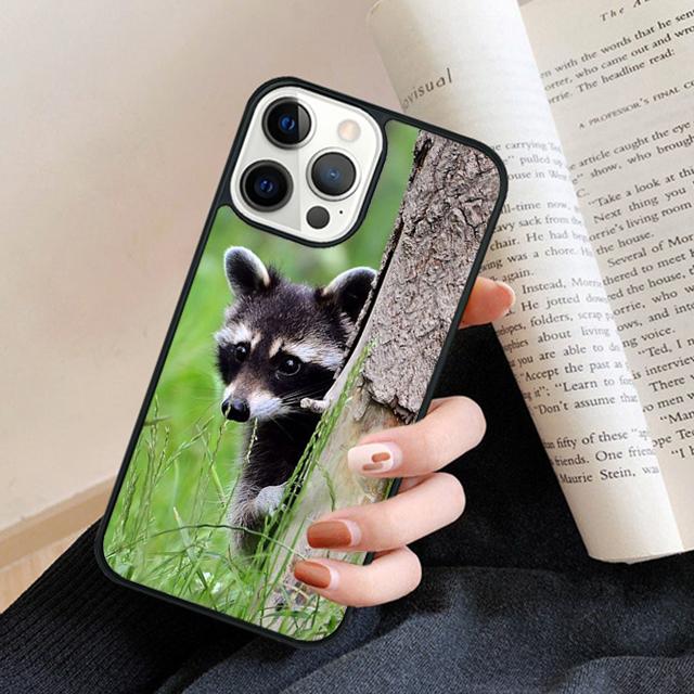 Kawaii Baby Raccoons Racoons Phone Case Back Cover for iPhone 17 Air 16 15 14 13 11 12 Pro Max Plus Fundas Coque